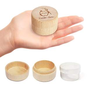 1 boîte à dents <span class=keywords><strong>de</strong></span> <span class=keywords><strong>lait</strong></span> en bois personnalisée gratuite, boîte ronde pour la fée des dents, cadeau d'anniversaire pour filles et garçons, boîte pour les dents <span class=keywords><strong>de</strong></span> <span class=keywords><strong>lait</strong></span> et les boucles - Product Image 3