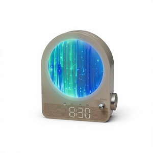 Réveil moderne en ABS avec lumière lunaire LED à intensité variable, double alarme, sons naturels pour l'aide au sommeil nocturne dans la chambre - Product Image 1