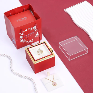<span class=keywords><strong>A1</strong></span> Konservierte Rose Herzförmige Schmuckschatulle mit Acryldeckel, Samtringfach, Ewige Blume, Individuelles Logo, Geschenkbox-Display-Set - Product Image 1