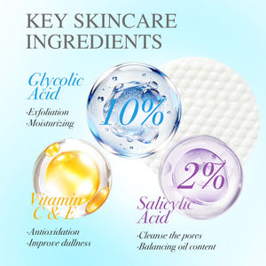 แผ่นกรดไกลโคลิก GREENLEM แบบกำหนดเองจากโรงงาน 60 ชิ้น 10% กรดไกลโคลิก 2% กรดซาลิไซลิก OEM - Product Image 4
