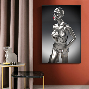 <span class=keywords><strong>Labios</strong></span> <span class=keywords><strong>rojos</strong></span> Metal mujeres arte lienzo pintura pared arte carteles e impresiones Sexy chica estatua pared imagen Decoración Para sala de estar - Product Image 5