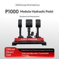Volant de course sans fil modulaire SIMAGIC P1000 à trois pédales avec double pédalier pour PC-USB
