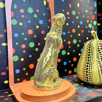 Sculpture de Léopard en Résine Grandeur Nature Moderne pour Décoration de Bureau, Cadeau Commercial, Couleur Personnalisée en Fibre de Verre