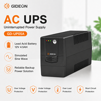 UPS Standby 450VA 240W 120Vac 50Hz AVR dengan Layar LED dan Baterai 12V 4.5Ah untuk Komputer Kantor dan Cadangan Daya Jaringan