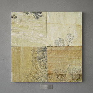 Dalle de pierre naturelle en grès fossile jaune beige, taille personnalisée, surface polie, design moderne, panneau décoratif en pierre pour intérieur - Product Image 4
