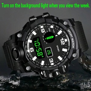 Men's Luxury LED <strong>Digital</strong> Sport Watches Multifunction Fitness Electronic Chronograph <strong>Clock</strong> 40mm Hand Dial Display Alarm Perfect - Product Image 5