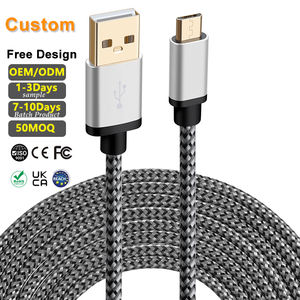 LUNG KAY 6ft 사용자 정의 로고 마이크로 USB 2.0 데이터 케이블 충전기 코드 라인 와이어 마이크로 3A 안드로이드 전화에 대한 고속 충전 케이블 - Product Image 1