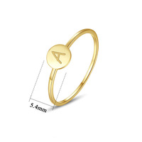 Bague Initiale Cœur Délicate pour Femmes, Anneaux Personnalisés en Acier Inoxydable, Lettres en Or 18 carats pour Filles, Cadeaux de Bijoux