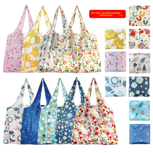 Bolsa de Compras Plegable, Reutilizable, Ecológica, de Gran Capacidad, Duradera, Moderna, Portátil, con Estampado, de Poliéster - Product Image 1