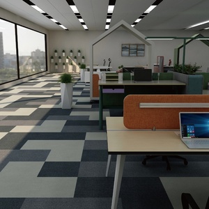 Alfombra Modular Comercial Moderna para Oficina, Diseño de Rompecabezas con Bucle de Nailon, Base de PVC - Product Image 3