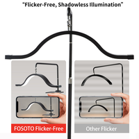 Lampe LED demi-lune FOSOTO 30 pouces avec télécommande pour extensions de cils, lampe grossissante annulaire pour tatouage et beauté
