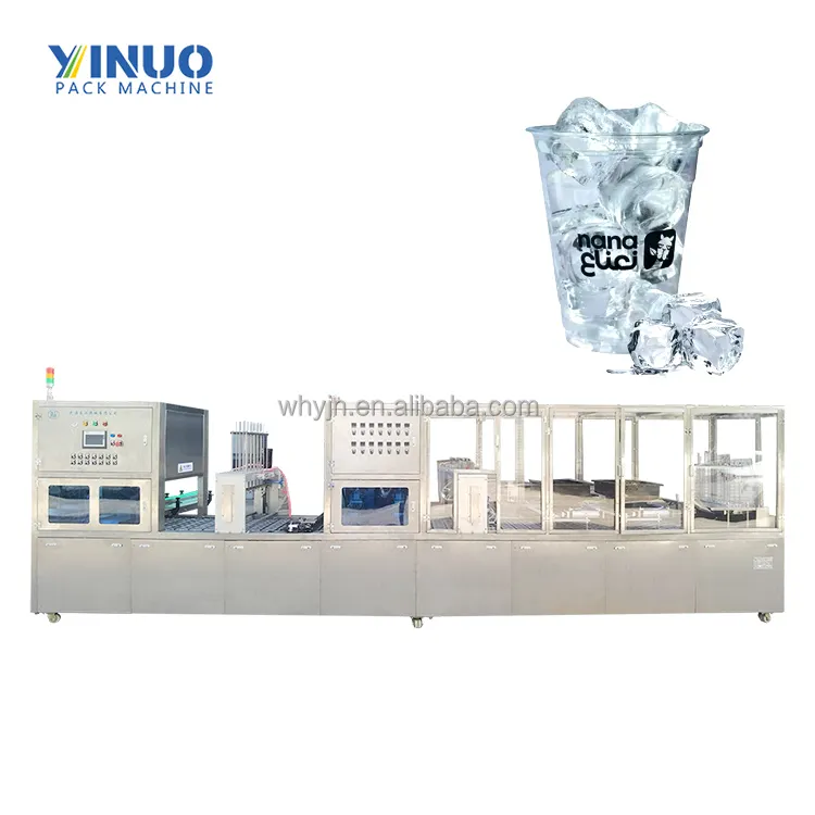 Auto Hot Selling 2 4 6 8 Lines Plastic Fruit Juice Jelly Yogurt Drinking Mineral Water Ice Cube Cup Filling Sealing Machine