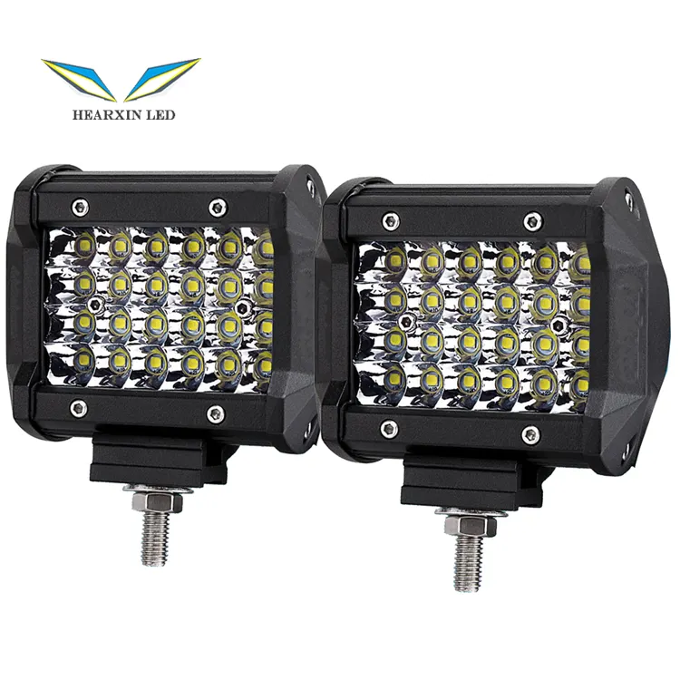 Barra de luz LED de trabajo impermeable, foco reflector de 4 pulgadas, 72W, para coche, Tractor, camión, lámpara, barco