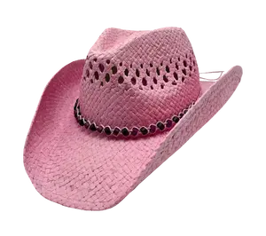 قبعة نسائية من القش مجدولة بحافة واسعة ذات تصميم ملائم لمنتجع ملون وجيد التهوية قبعة كاوبوي صيفية جديدة مجوفة