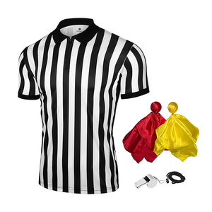 Maillot d'arbitre à manches courtes avec col zippé, sublimation personnalisée, vêtements de sport, vêtements de football, maillots 100% polyester respirant - Product Image 1