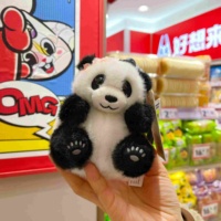 Gantungan Kunci Panda Lucu Realistis, Boneka Hewan Lembut dengan Detail Cakar, Aksesoris Tas Kawaii untuk Hadiah Anak dan Perempuan