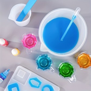 Tasses à mesurer pliables en silicone Tweller 50ML 100ML 250ML 500ML, réutilisables, avec échelle précise pour l'artisanat et la pâtisserie - Product Image 6