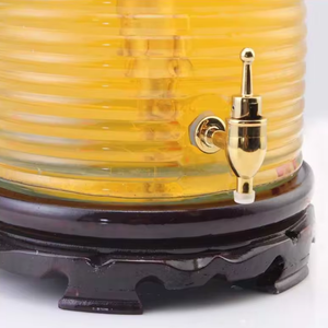 Pot Mason en verre de grande capacité Distributeur de fruits et de boissons Pot de miel avec <span class=keywords><strong>robinet</strong></span> Prix de gros Distributeur de miel Pot en verre - Product Image 3
