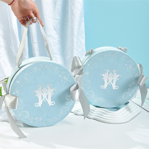 Sang trọng xi lanh kẹo Nước hoa Bao bì hộp tròn hình dạng nhung Hộp Quà Tặng ủng hộ đám cưới hộp cho khách với Ribbon trang trí - Product Image 4