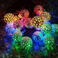 Guirlande lumineuse LED marocaine d'intérieur/extérieur, classée IP44, alimentée par piles, pour Noël, mariage, décoration suspendue