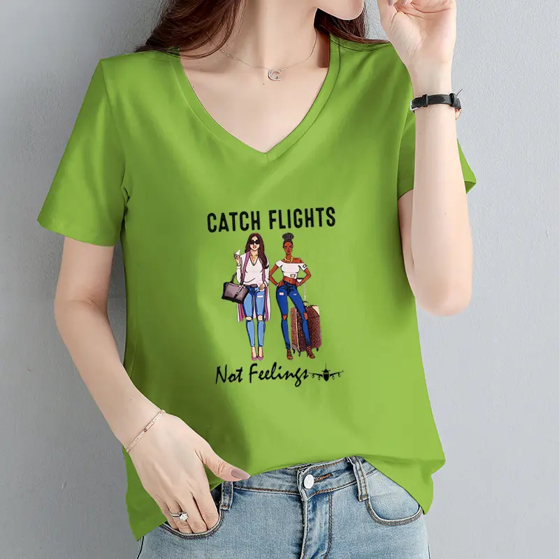 Hot Sale Girls Catch Flights Heat Transfer Printing Custom DTF Transfer Printing Ready To Press Heat Transfer Designs