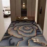 Crystal Velvet Abstract Floral Rug 3D Printed Carpet Floor Mat in Living Room Bedroom Entryway Home Decor Wholesale Supplier B2B