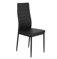 Chaises de salle à manger nouveau design en cuir pu noir, moderne, bon marché,