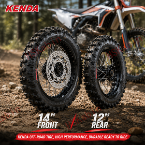HSKabin New <b>12</b> Inch 14 Inch Off-Road Tubeless Tyre Wheel Set Dirt Bike Front <b>60</b>/100-14 Rear 80/100-<b>12</b> Black with Rotor Sprocket - Product Image 5
