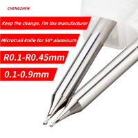 Fraise à double dent micro-mini en carbure de tungstène pour CNC, diamètre 0,1-0,9 mm, queue de 4 mm, OEM 55HRC