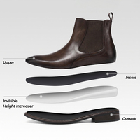 Bottes de ville élégantes pour hommes en cuir de veau véritable, rehaussantes de 9 cm, vente en gros d'usine