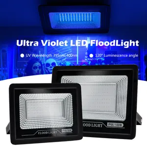 100W LED Waterproof 395nm UV Black Light Stage Blacklight Ultraviolet Flood Lamp For Halloween Xmas Dance DJ Disco Party