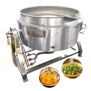 HNOC Automatic 50 Gallon Tilt Oil Pan Chocolate Mixer Melter Pot Double Jacketed Kettle with Agitator