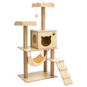 Casa Ecológica de Lujo para Mascotas, Fácil de Montar, Duradera, de Madera, con Hamaca para Gatos Grandes - Product Image 1