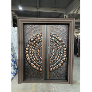 Xây dựng lối vào an ninh thép cửa chính thiết kế cửa đôi - Product Image 1