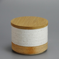 Pot à bougie en grès personnalisé avec couvercle |   Conteneur à bougie en céramique de 8 oz |   Fabrication de bougies à base de soja en gros |   Marque privée, produits alimentaires conformes aux normes