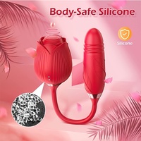 Vibrateur Rose Télescopique à Succion pour Femme, Stimulateur Clitoridien et Mamelons, Plug Anal, Jouet Sexuel - Nouvelle Collection en Promotion