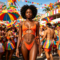 Maillot de bain une pièce monokini ajouré pour femme, dos nu, avec anneaux, personnalisé OEM pour festivals et carnavals, fabrication sur mesure