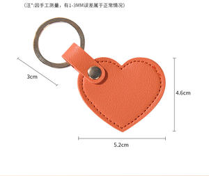 Porte-clés en cuir en forme de cœur, porte-clés mignon, porte-clés de voiture, accessoires, breloque pour sac à main, sac à dos, décoration pour femmes - Product Image 5
