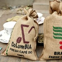 Sacs en jute rustiques à cordon de serrage, sacs en toile de jute pour café, en coton et lin, pour le stockage et l'emballage - Vente en gros