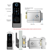 Cerradura Inteligente para Puerta Sinon Ttlock Tuya Wifi con Botón de Desbloqueo, Impermeable para Exteriores, con NFC, RFID y Huella Dactilar