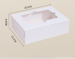 <span class=keywords><strong>Cajas</strong></span> <span class=keywords><strong>de</strong></span> Pastelería <span class=keywords><strong>de</strong></span> Papel Blanco <span class=keywords><strong>con</strong></span> <span class=keywords><strong>Ventana</strong></span> para Galletas, Muffins, Macarons, Donuts, Pasteles, Tartas, Cuadradas, Grandes y Mini, Desechables - Product Image 5