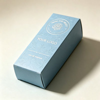 Boîte d'emballage de parfum personnalisée avec extrémité pliée, logo en feuille d'argent gaufré, boîte en papier de luxe gaufrée pour flacon de parfum cosmétique