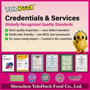 Bonbons Gommeux Fruitées Certifiées Casher et Halal Yoloduck – Saveur Fruitée, Forme de Dessin Animé, Doux, Moelleux, Faible Teneur en Sucre, Acidulés, Motif Fruité - Product Image 5