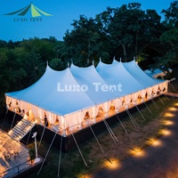 Tente d'extérieur en PVC blanc avec cadre en aluminium pour toit, mur transparent, crête élevée, 20x30 pi 20x40 pi, tente personnalisée à la traction, pour fêtes de mariage