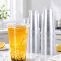 Gobelets en plastique jetables transparents écologiques de haute qualité pour boissons, thé au lait et crème glacée à emporter, très demandés