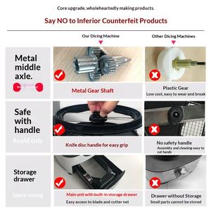 Machine électrique multifonctionnelle commerciale pour couper, trancher et râper les légumes, coupe-patates et carottes en cubes, en acier inoxydable - Product Image 5