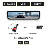 Caméra de tableau de bord avec rétroviseur intelligent pour Jetour X70 Plus H10 Pro, 2K, 9,2 pouces, double objectif avant et arrière, certifiée CE FCC, d'origine usine