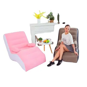 Terbaru Kulit Sintetis Tiup Sofa Sofa Kursi untuk Rumah Cum Bed Ultra Lounge Kasur Udara Tahan Air Sofa Set Furniture
