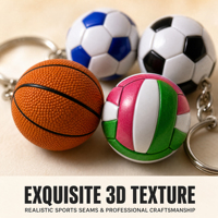 Porte-clés personnalisés mini ballons de sport 3D : basketball, football, volley-ball – Pendentifs pour sacs d'école, cadeaux de club, vente en gros