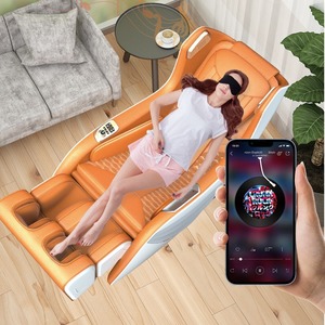 Fauteuil de massage intelligent orange 156x71.2x129cm avec rail de guidage SL, bras robotique 3D, massage des pieds, mini-chaise, alimentation secteur - Product Image 3